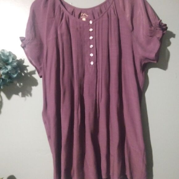 Blue mountain short sleeve blouse size large - Picture 1 of 9